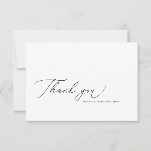 Curlick Modern Script Carte de remerciements (Devant)
