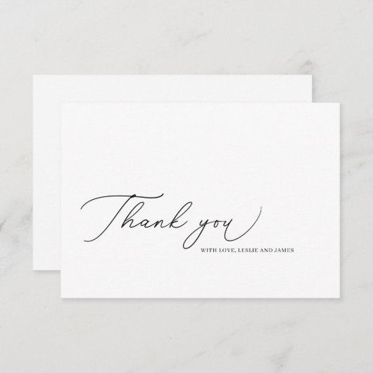 Curlick Modern Script Carte de remerciements (Devant / Derrière)