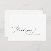 Curlicue Modern Script Hartelijk dank Bedankkaart (Voorkant / Achterkant)