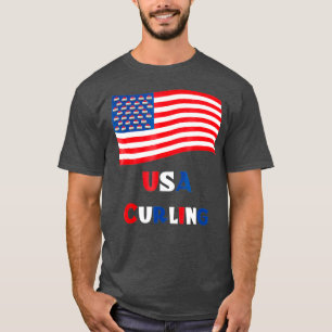 Curling American Curler Tshirt USA Curling Tee