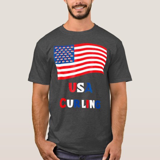 Curling American Curler Tshirt USA Curling Tee (Devant)