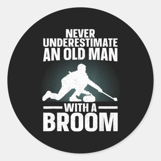Curling Art For Grandpa Men Curling Srt Curling Lo Ronde Sticker (Voorkant)