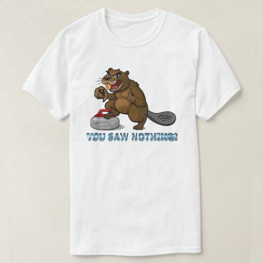 Curling beaver t-shirt (Design voorkant)
