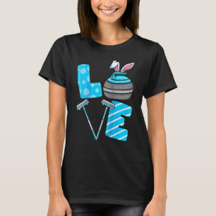 Curling Broom Bunny Ear Winter Ice Sports Curling T-shirt