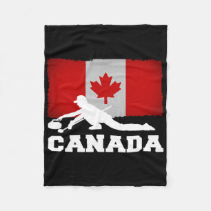 Curling Canada Vlag Trots Vakantie Reizen Canadees Fleece Deken