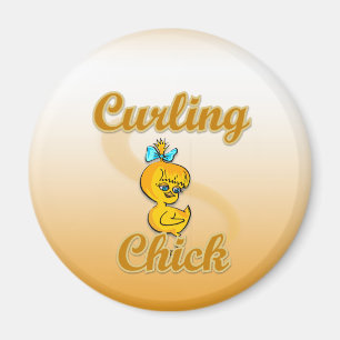 Curling Chick Magneet