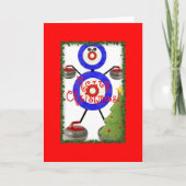 Curling Christmas Cartoon Feestdagen Kaart (Voorkant)