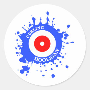 Curling Hooligan Ronde Sticker