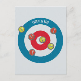 Curling Huis en curling stenen top uitzicht Briefkaart