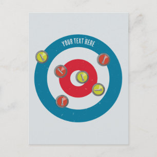 Curling Huis en curling stenen top uitzicht Briefkaart