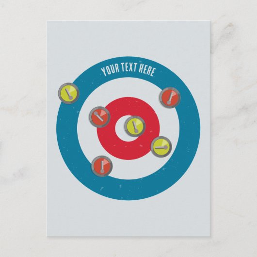 Curling Huis en curling stenen top uitzicht Briefkaart (Voorkant)