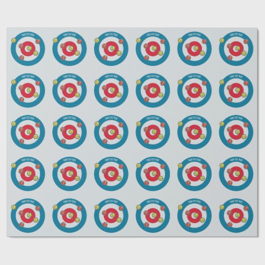 Curling Huis en curling stenen top uitzicht Cadeaupapier (Vlak)