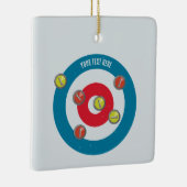 Curling Huis en curling stenen top uitzicht Keramisch Ornament (Rechts)