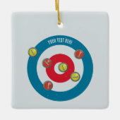 Curling Huis en curling stenen top uitzicht Keramisch Ornament (Voorkant)