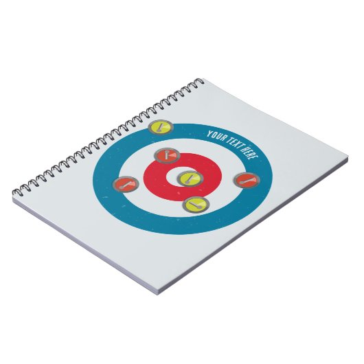 Curling Huis en curling stenen top uitzicht Notitieboek (Linkerzijde)