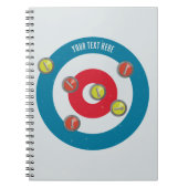 Curling Huis en curling stenen top uitzicht Notitieboek (Voorkant)