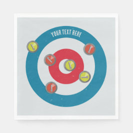 Curling Huis en curling stenen top uitzicht Servet