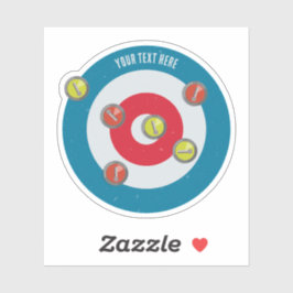 Curling Huis en curling stenen top uitzicht Sticker