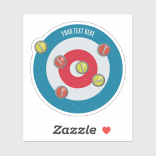 Curling Huis en curling stenen top uitzicht Sticker