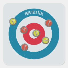 Curling Huis en curling stenen top uitzicht Vierkante Sticker