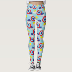 Curling Ice Sport Stenen en Doelen Patroon Leggings