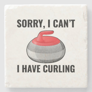 Curling Ijssport Stenen bezem Onderzetter