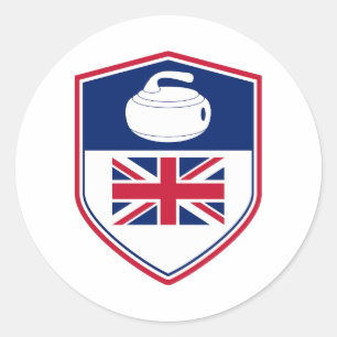 Curling Ijssport Stenen bezem Ronde Sticker