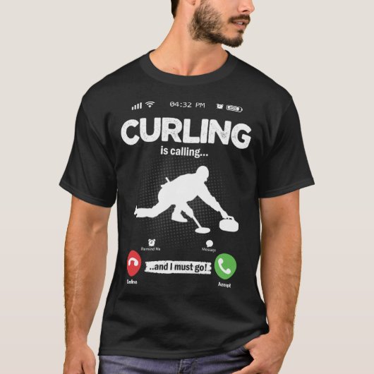 Curling Is Calling I Must Go Curler Hobby Curling T-shirt (Voorkant)