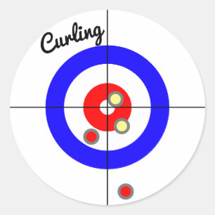 Curling is leuk ronde sticker