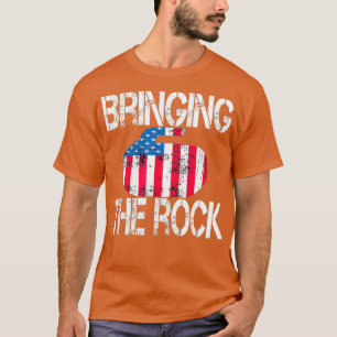 Curling Rock US Flag Stone Curler voor Curling T-shirt
