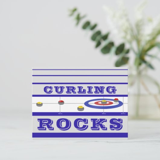 Curling Rocks Briefkaart (Staand voorkant)