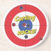 "Curling ROCKS !"' Dessous de verre de grès - (Rou (Devant)