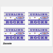 Curling Rocks Rechthoekige Sticker (Vel)