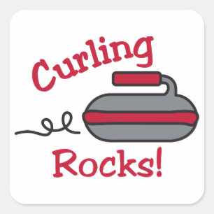Curling Rocks Vierkante Sticker