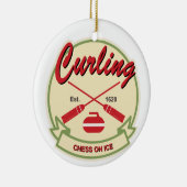 Curling: schaken op ijs keramisch ornament (Rechts)
