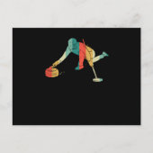 Curling Silhouette Curlers die Ice Funny glijden Briefkaart (Voorkant)