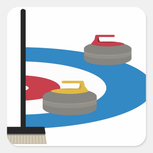 Curling Sport Vierkante Sticker (Voorkant)