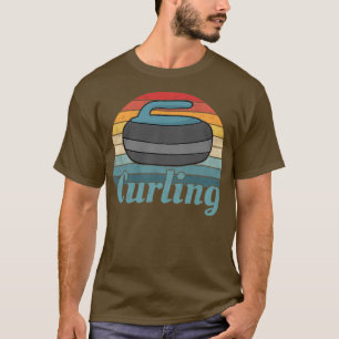 Curling stick stick schutter retro t-shirt