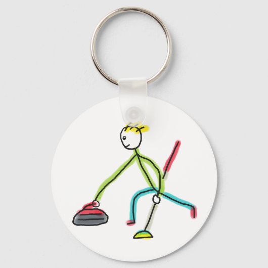 Curling Stickman Sleutelhanger (Voorkant)