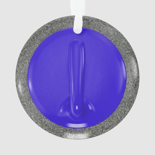 Curling Stone Blue Sports Fun Ornament (achterkant)