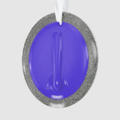 Curling Stone Blue Sports Fun Ornament (voorkant)