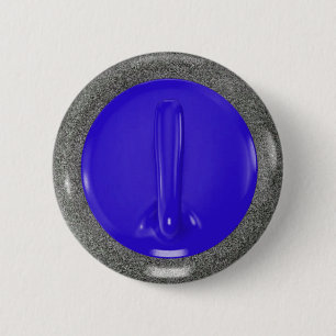 Curling Stone Blue Sports Fun Ronde Button 5,7 Cm