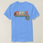 Curling Stone Ice Retro Sunset Rainbow Col T-shirt (Design voorkant)