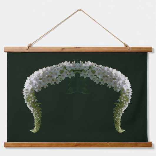 Curling White Wildflower Abstract Hangend Wandkleed (Voorkant)