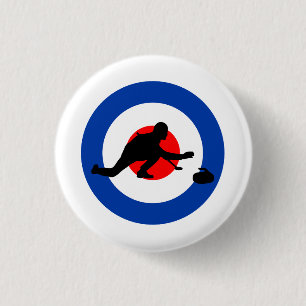 Curling Winter Ice Sport Curler Bullseye Ronde Button 3,2 Cm