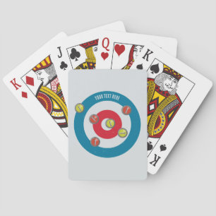 curlinghuis en curlingstenen bovenaanzicht pokerkaarten