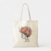 "Curls in Bloom" Lente Bloem Custom Grafische Tote Bag (Achterkant)