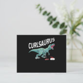 Curlsaurus Curling Saurus Dinosaur Curling Iron Briefkaart (Staand voorkant)