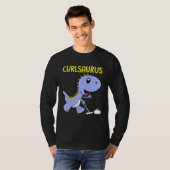 Curlsaurus Dinosaur Curling Sport Costume T-shirt (Voorkant volledig)