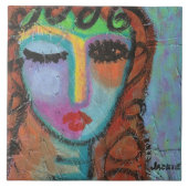 Curly Bangs Abstract Acrylverf op OSB Tegeltje (Voorkant)